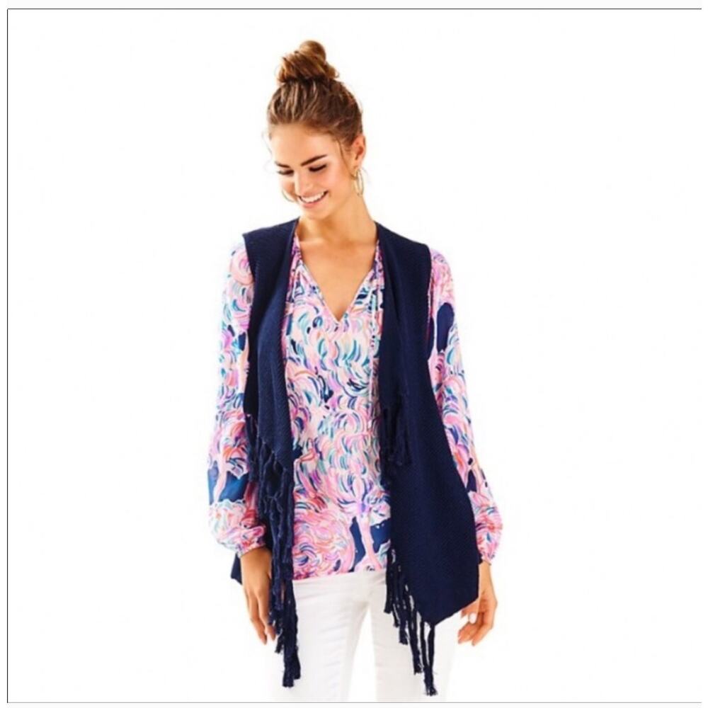 Lilly Pulitzer Navy Andella Sweater Vest NWT